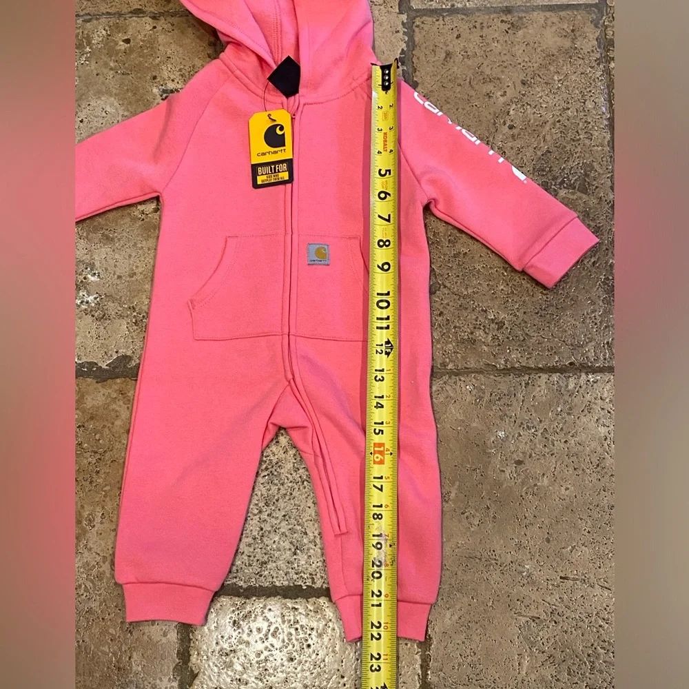 Carhartt Baby girl's Long-Sleeve Zip-Front Hooded Coverall 6 months NWT perfect - Picture 10 of 10